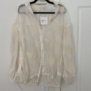 Chic Sheer Cream Blouse